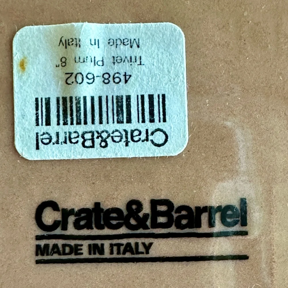 Crate & Barrel Tile Trivet Plum Made in Italy Hand Painted 8”x8” Tile Only